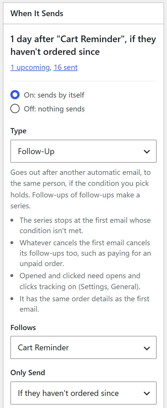 When It Sends: 1 day after "Cart Reminder", if they haven't ordered since. Type: Follow-Up.